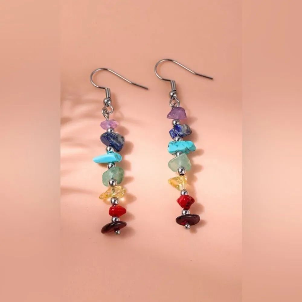 Colorful stone Drop Earrings A1477
